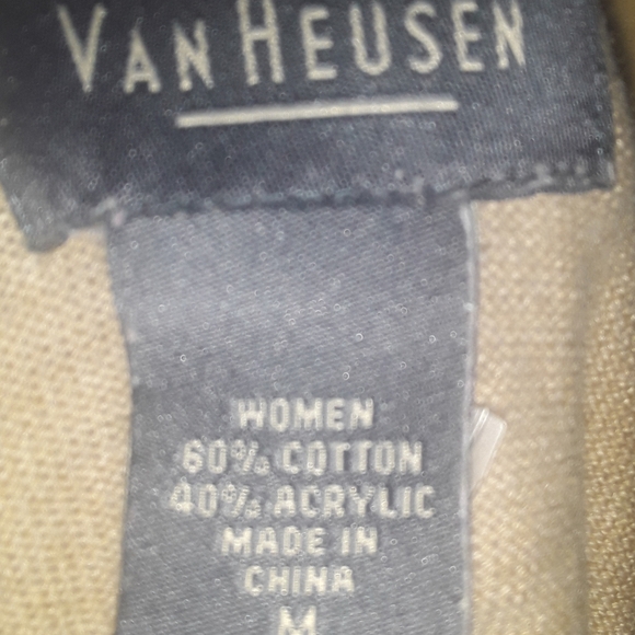 Van Heusen Size Womans Medium Sweater Blouse Longsleeve V neck Comfy Detail Top - Picture 3 of 3